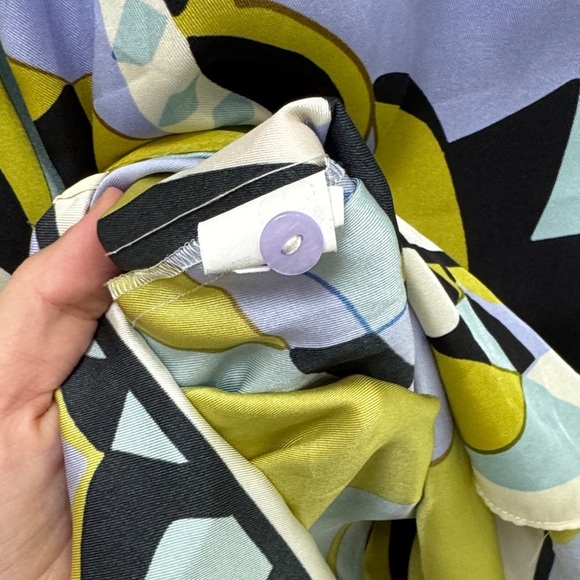 Zara Multicolor Abstract Button Down Long Sleeve Blouse - Picture 6 of 8